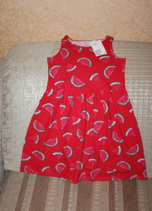 Новий сарафан дівчинці кавуни 8-10 років від тонких h&m, англія4 фото