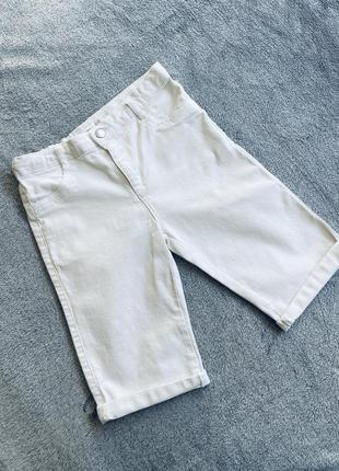 Бісосніжні білі джинсові шорти3 фото