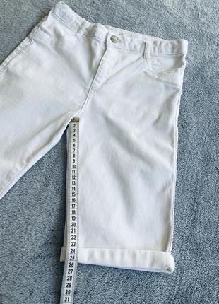 Бісосніжні білі джинсові шорти6 фото