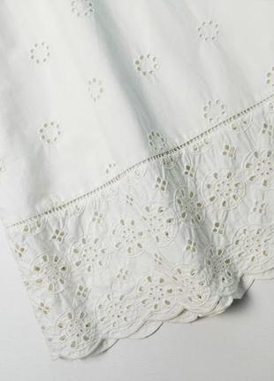 Натуральная белая юбка в вышивку ришелье m&s5 фото