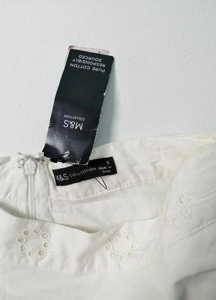 Натуральная белая юбка в вышивку ришелье m&s7 фото