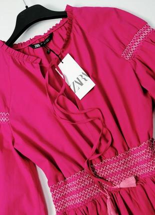 Нове рожеве плаття у вишивку бавовна zara