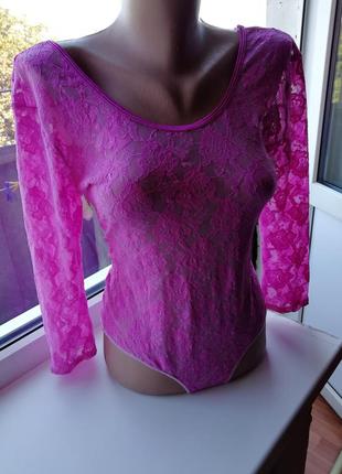 🌹ажурний боді ніжно - бузкового кольору 🌹 лонгслив