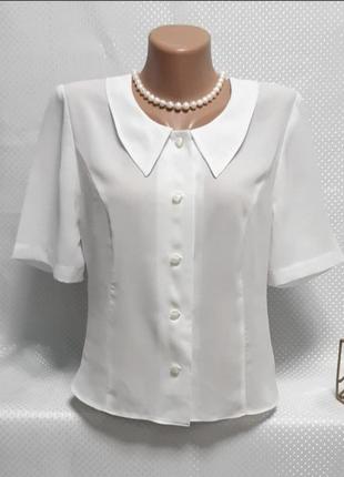 Нарядная блузка блуза белого цвета р 46-481 фото