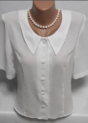Нарядная блузка блуза белого цвета р 46-487 фото