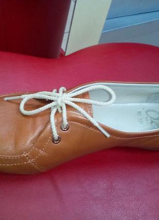 Туфли кожаные рыжие olli