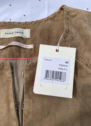 Замшевая  куртка naf-naf размер 34 36, 38, 40, 42 новая бренд кожа4 фото