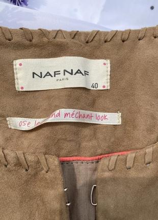 Замшевая  куртка naf-naf размер 34 36, 38, 40, 42 новая бренд кожа3 фото