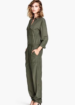 Брючный комбинезон с штанами длинный рукав хаки сафари