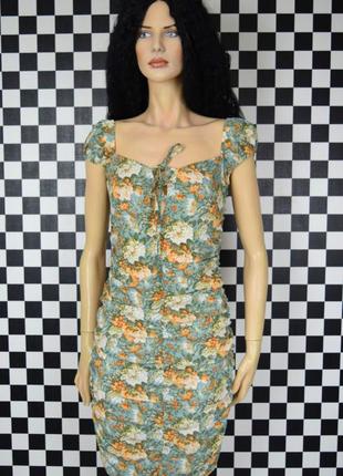 Плаття квіткова із збірками драпіровкою сукня4 фото