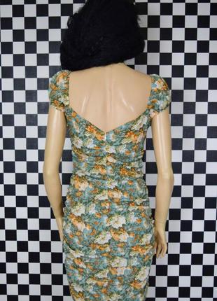 Плаття квіткова із збірками драпіровкою сукня5 фото