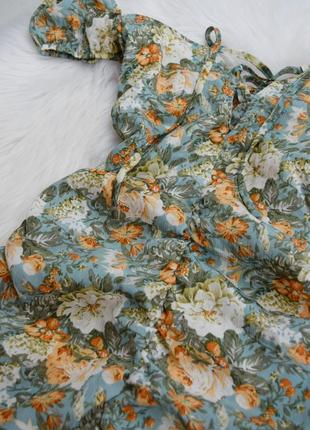 Плаття квіткова із збірками драпіровкою сукня7 фото