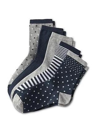 5 пар*якісні жіночі бавовняні шкарпетки від tcm tchibo (чібо), р. 35-38, р. 39-42