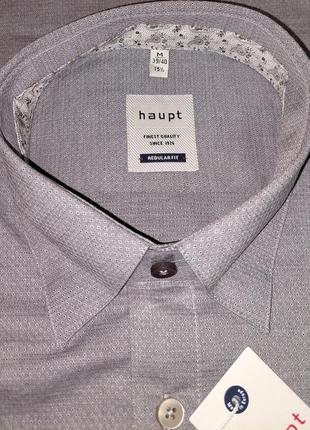 Шикарна сорочка сірого кольору haupt premium cotton made in ukraine з биркою5 фото