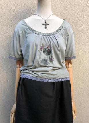 Футболка з мереживом,стрази,блуза,преміум,вінтажний стиль,country line