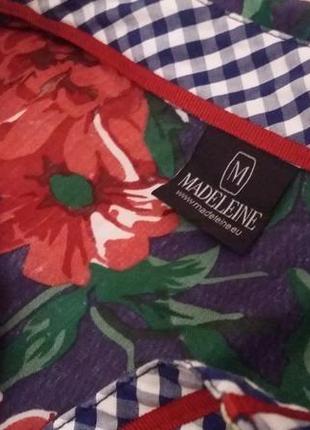 Винтаж рубашка принт цветы, madeleine, хлопок, uk 184 фото