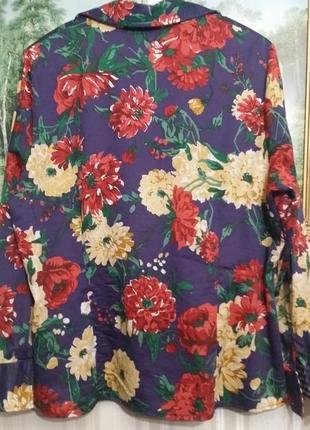 Винтаж рубашка принт цветы, madeleine, хлопок, uk 183 фото