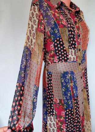 Платье-рубашка в этно*кантри-стиле primark (размер 12-14)4 фото