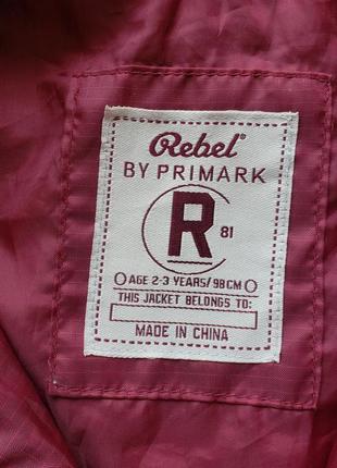 Primark rebel бордовая куртка бомбер ветровка мальчику 2-3 г 92-98 см как новая10 фото