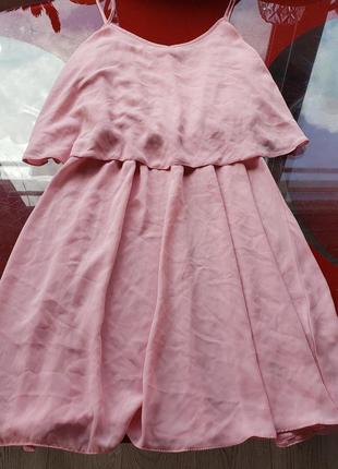Atmosphere жіноче легке літнє плаття 12uk m 46 р на бретельках рожеве повітряне