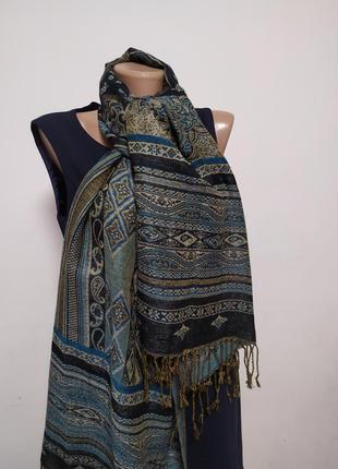 Великий палантин шарф пашміна шовк pashmina кашемір3 фото