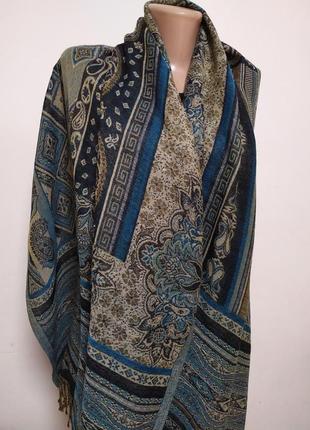Великий палантин шарф пашміна шовк pashmina кашемір2 фото
