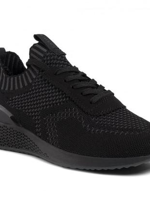 Черные легкие кроссовки сникерсы tamaris fashletics sneakers black uni весна лето теплая осень4 фото