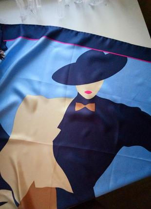 Шелковый платок/шарф с принтом4 фото