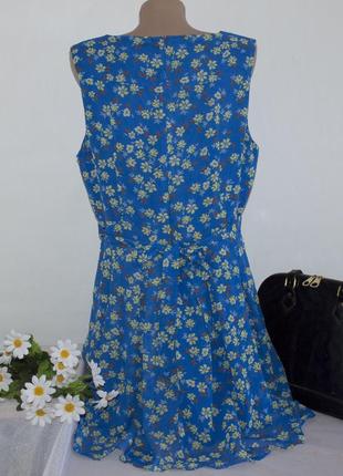 Брендовое шифоновое миди платье apricot цветы3 фото