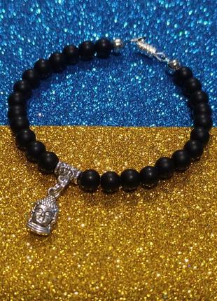 Распродажа.браслет шунгит будда 18 см.