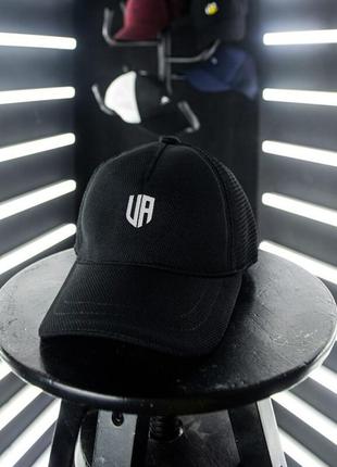 Кепка-бейсболка pobedov cap (сетка) черная с вышитым логотипом ua