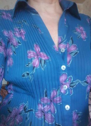 Блузка плиссированная цветочный принт1 фото