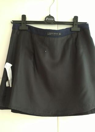 Стильная юбка zara из комбинированной ткани2 фото