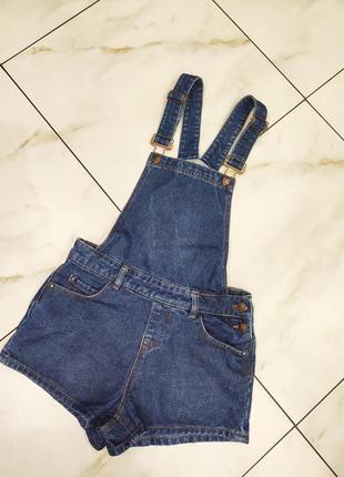 Комбинезон-шорты джинсовый new look xs (6/36) отл.сост.1 фото