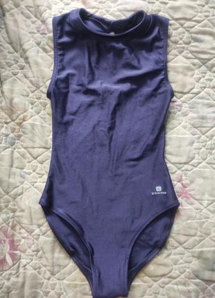 Классный купальник под горло трико боди для танцев, гимнастики, спорта