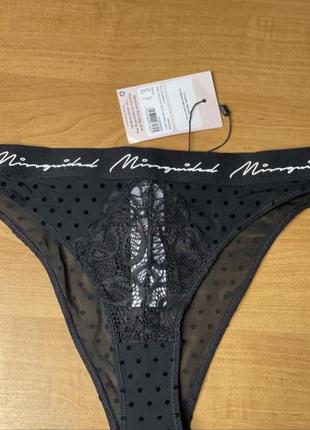 Стильні трусики бразилійки танга мереживо сітка в горошок від missguided6 фото