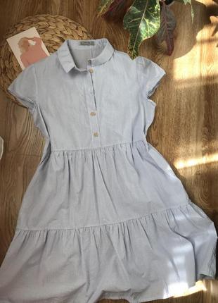 Платье платье goldi в полоску xs хлопковое мини бейби долл