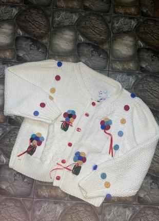 Вязаная кофта свитер вышивка 🇺🇦7 фото