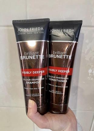 Шампунь та кондиціонер для поглиблення кольору john frieda brilliant brunette colour deepening shampoo + conditioner1 фото