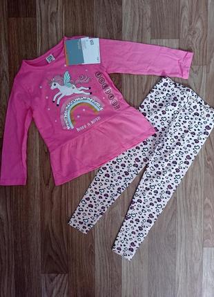 Костюм комплект набір🦄 реглан і легінси kiki&koko дівчинці 3-4 роки, р.104
