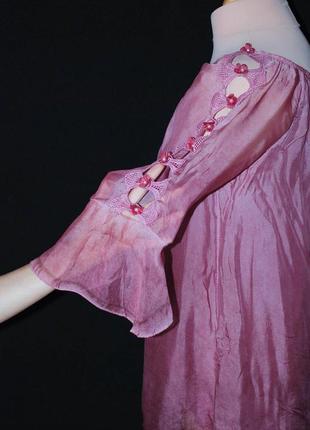 Італія шовкова блуза з коротким рукавом блузка з довгим рукавом6 фото