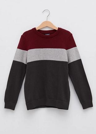 5-6 р тонкий трикотажний джемпер светр хлопчику з круглим вирізом і довгими рукавами lc waikiki