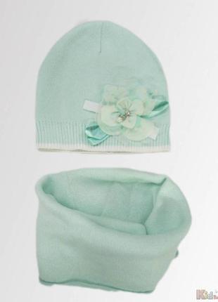 Комплект( шапка+хомут) для маленької дівчинки в ас. (46 см)  nikola 4820000351546