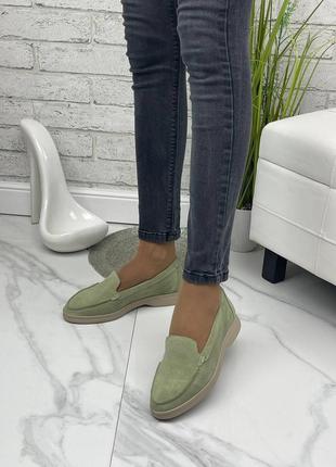 Женские замшевые оливковые туфли10 фото