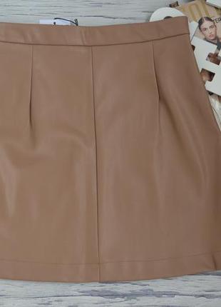 L/xl нова фірмова жіноча міні спідниця з екошкіри sinsay кожаная юбка9 фото