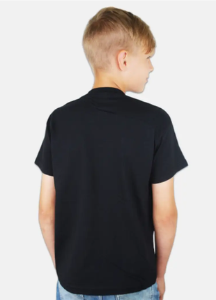 Дитяча базова чорна однотонна футболка оверсайз (+25 кольорів)3 фото
