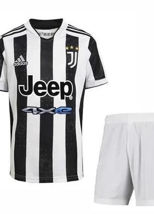 Дитяча футбольна форма ювентус будинок/чорно-білий сезон 2021-2022