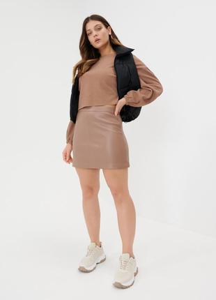 L/xl нова фірмова жіноча міні спідниця з екошкіри sinsay кожаная юбка