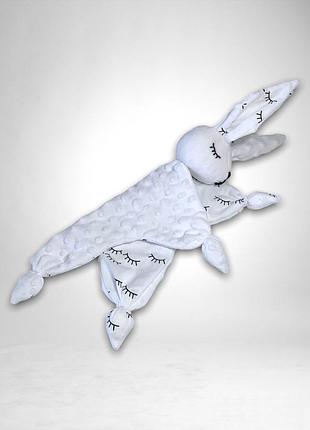 Комфортер зайка белый - іграшка для немовляти зайка білий