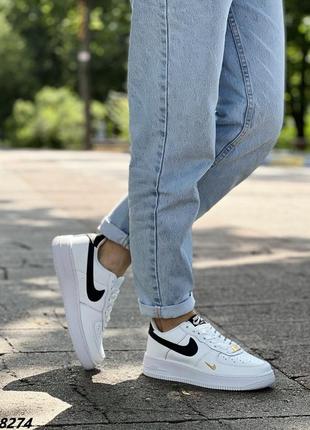 Кросівки кеди натуральна шкіра білий чорний